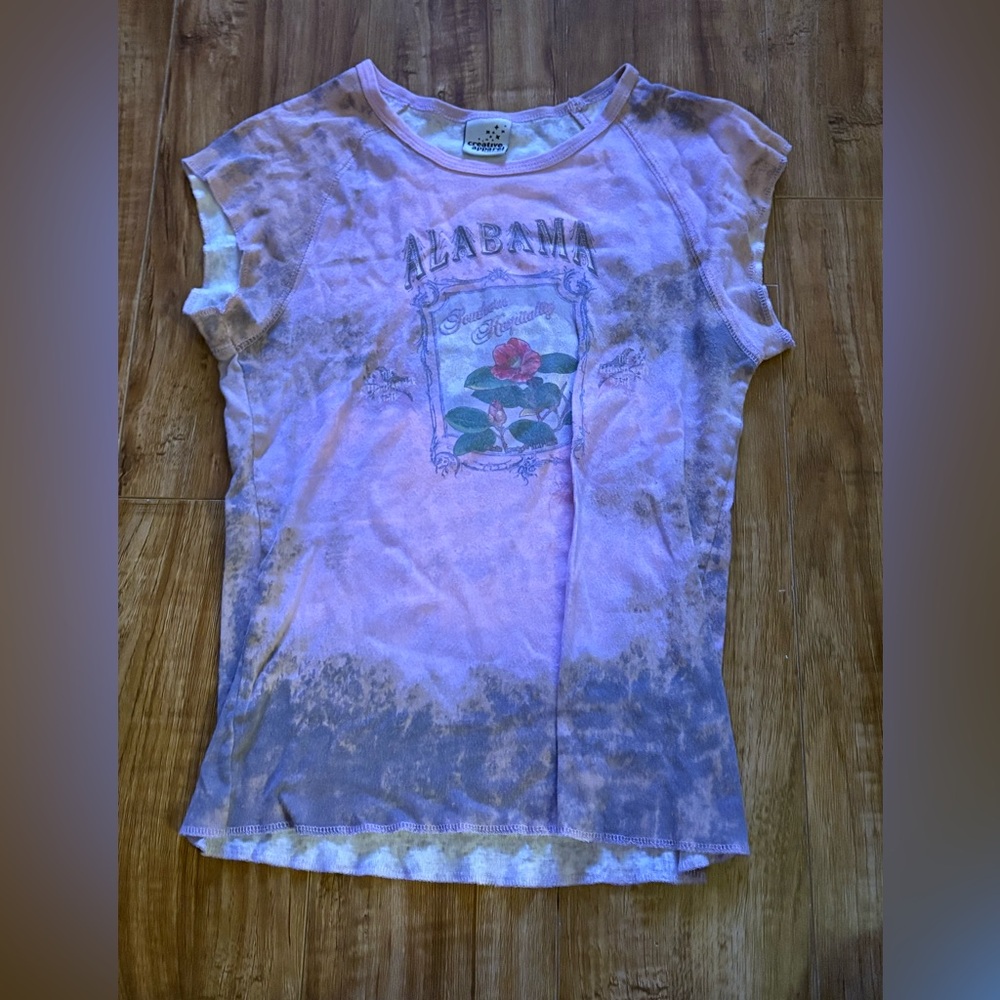 pink muscle style t shirt